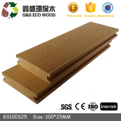 Plancher composé en plastique en bois écologique tuiles en bois en plastique extérieures de 140 x de 23mm