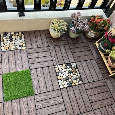 Plate-forme de verrouillage bon marché UV de Decking de Diy Wpc de résistance de feu l'anti couvre de tuiles le plancher